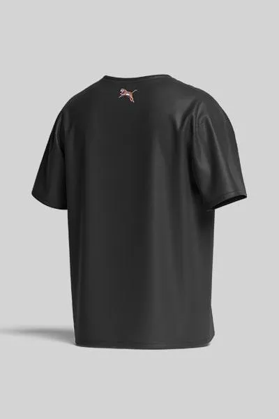 Koszulka Casual Czarna Futbol z Charakterem APR Lampart